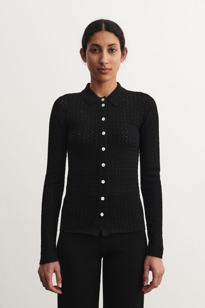 FUB Pointelle Shirt - Black