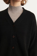 FUB Raw wool cardigan - Black