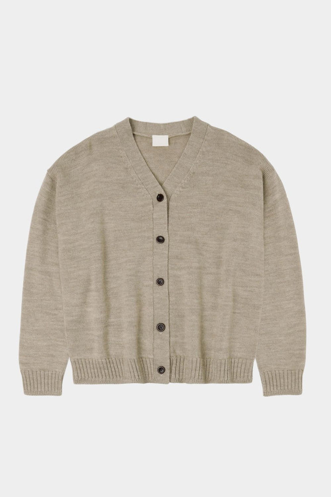FUB Raw wool cardigan - Oat melange