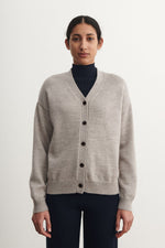 FUB Raw wool cardigan - Oat melange