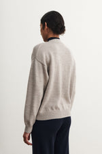 FUB Raw wool cardigan - Oat melange