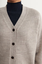 FUB Raw wool cardigan - Oat melange