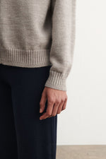 FUB Raw wool cardigan - Oat melange