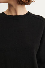 FUB Raw wool light sweater - Black
