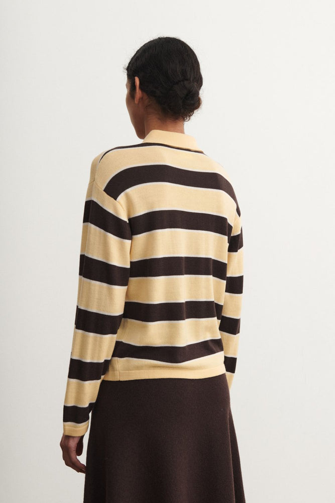 FUB Striped polo - Wheat/mocca