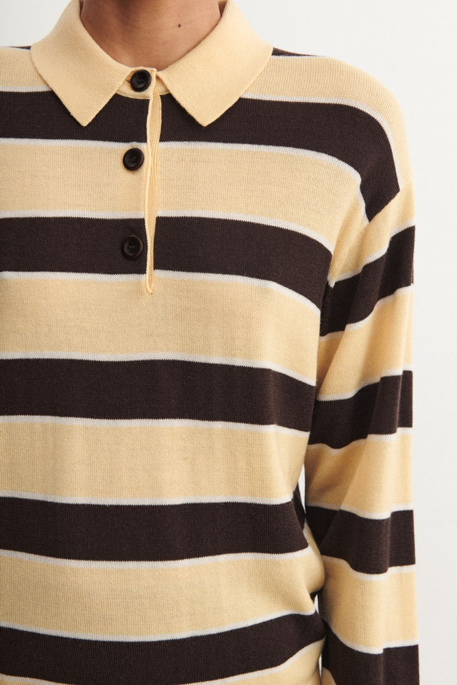 FUB Striped polo - Wheat/mocca
