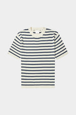 FUB Striped tee - Ecru/Dark navy