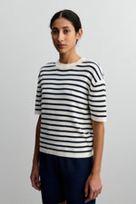 FUB Striped tee - Ecru/Dark navy