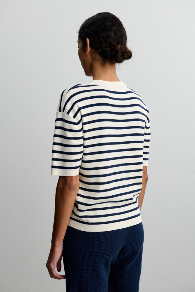 FUB Striped tee - Ecru/Dark navy