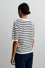 FUB Striped tee - Ecru/Dark navy