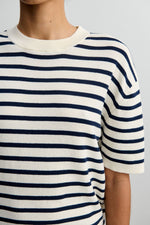 FUB Striped tee - Ecru/Dark navy