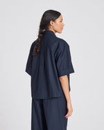 Gai + Lisva ASTRID S/S SHIRT POPLIN GOTS - METAL GREY