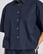 Gai + Lisva ASTRID S/S SHIRT POPLIN GOTS - METAL GREY