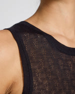 Gai + Lisva ALBERTE Sleeveless Silk Top - Limo Black