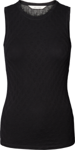 Gai + Lisva ALBERTE Sleeveless Silk Top - Limo Black