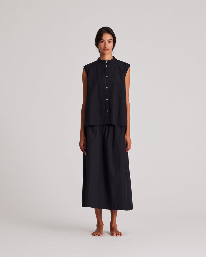Gai + Lisva ASTRID Long Skir Poplin - Black