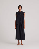 Gai + Lisva ASTRID Long Skir Poplin - Black