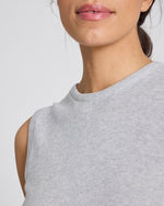 Gai + Lisva SOFIE KNIT TANK GOTS - LIGHT GREY MELANGE