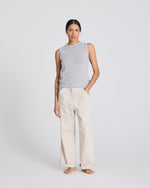 Gai + Lisva SOFIE KNIT TANK GOTS - LIGHT GREY MELANGE
