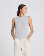 Gai + Lisva SOFIE KNIT TANK GOTS - LIGHT GREY MELANGE