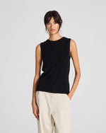 Gai + Lisva SOFIE KNIT TANK GOTS - BLACK