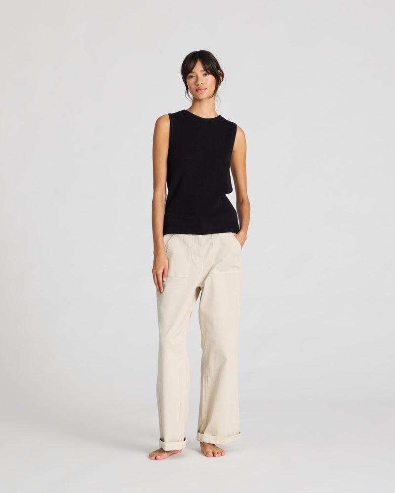 Gai + Lisva SOFIE KNIT TANK GOTS - BLACK