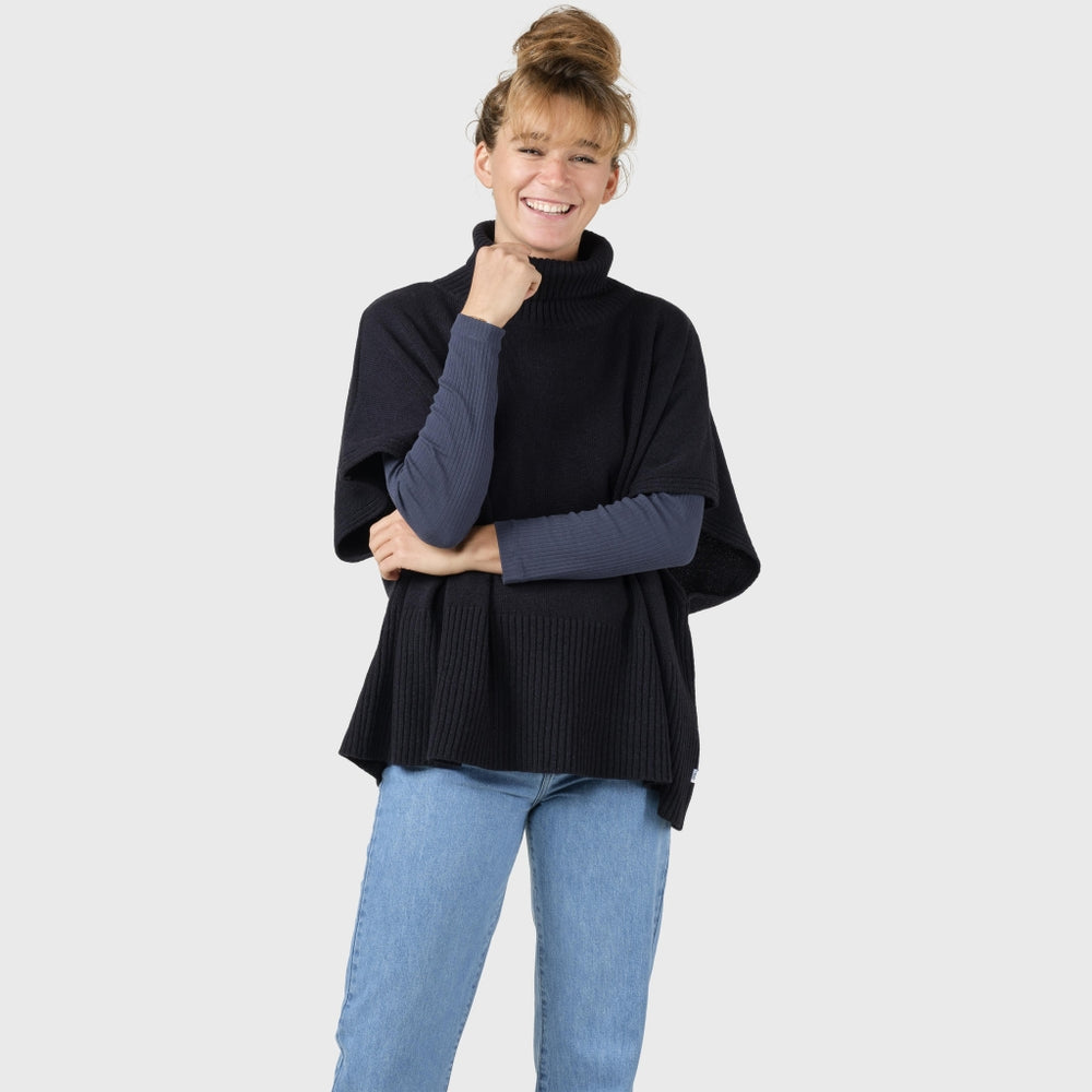 Klitmöller Collective Alba knit poncho - Black