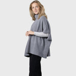 Klitmöller Collective Alba knit poncho - Light grey