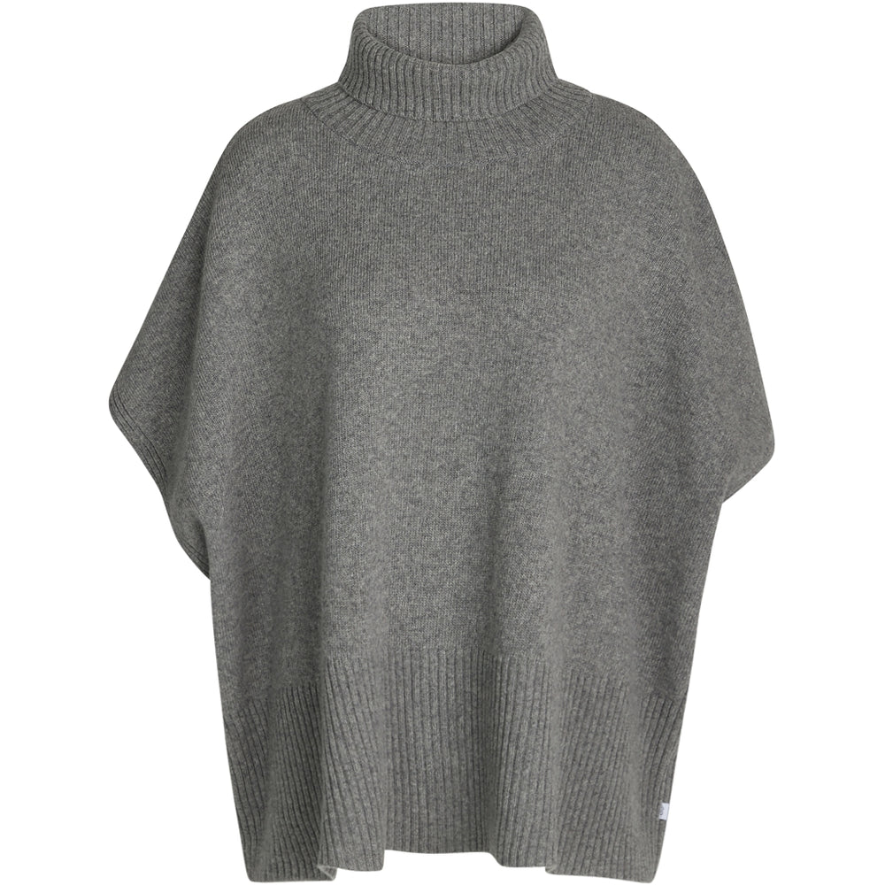 Klitmöller Collective Alba knit poncho - Light grey