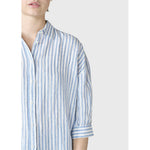 Klitmöller Collective Oline linen shirt - Cream/Light blue