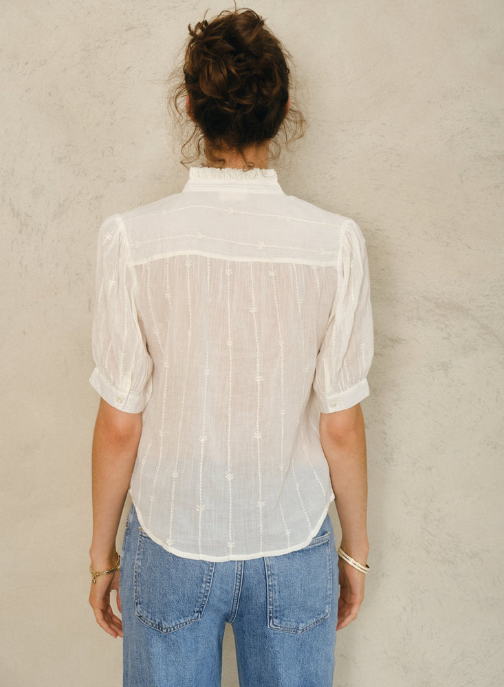M.A.B.E. Dacy embroidered top - Ecru