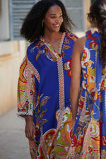 One Hundred Stars Carnival raglan dress - Cobalt blue