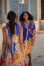 One Hundred Stars Carnival raglan dress - Cobalt blue
