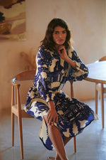 One Hundred Stars Giant willow raglan dress - Blue/White