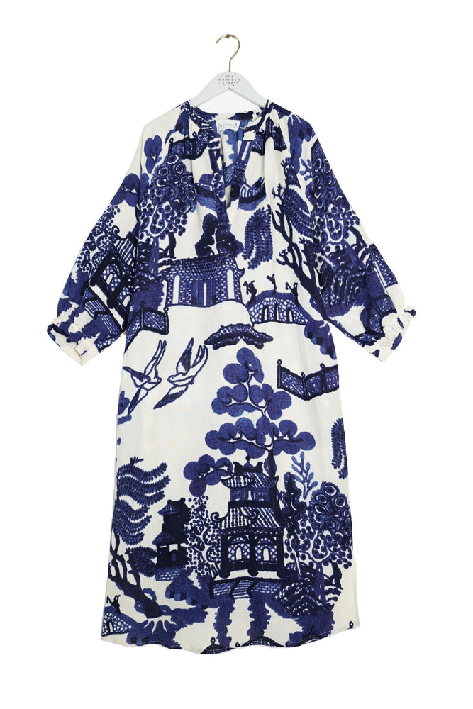 One Hundred Stars Giant willow raglan dress - Blue/White