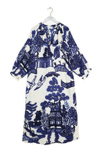 One Hundred Stars Giant willow raglan dress - Blue/White