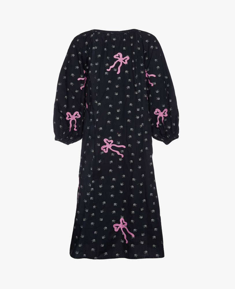 Sissel Edelbo Regina Dress Black w. Cyclamen Pink