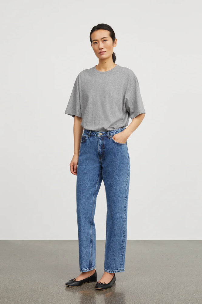 Skall Studio Andy Oversize Tee Mid Grey Melange
