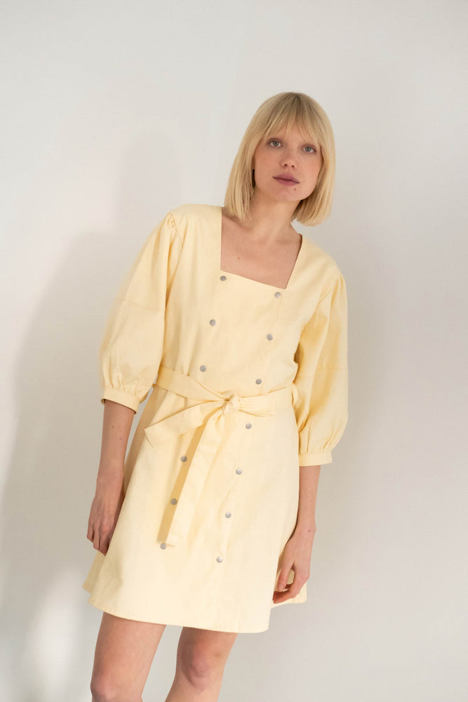 THE TINY BIG SISTER Buttoned dress - Yellow
