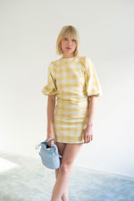 THE TINY BIG SISTER Check short dress -  Pastel yellow