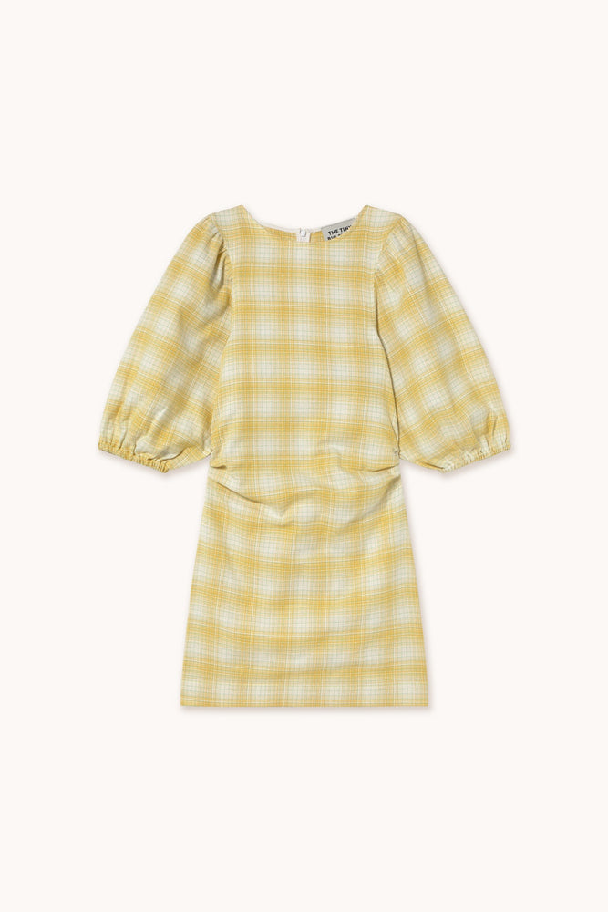 THE TINY BIG SISTER Check short dress -  Pastel yellow