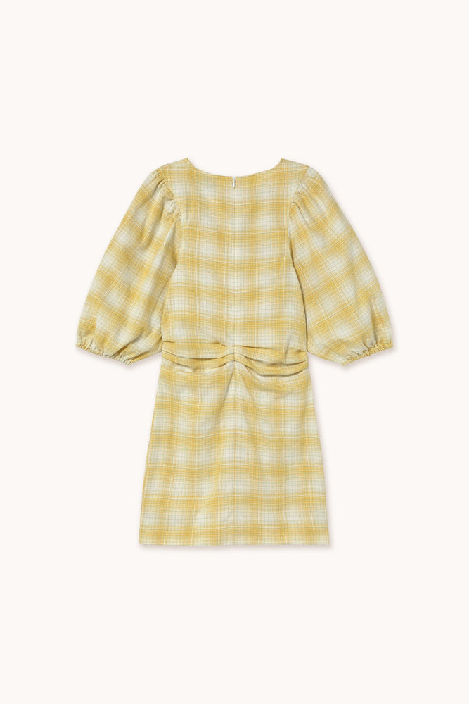 THE TINY BIG SISTER Check short dress -  Pastel yellow