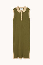 THE TINY BIG SISTER Color block polo dress - Khaki