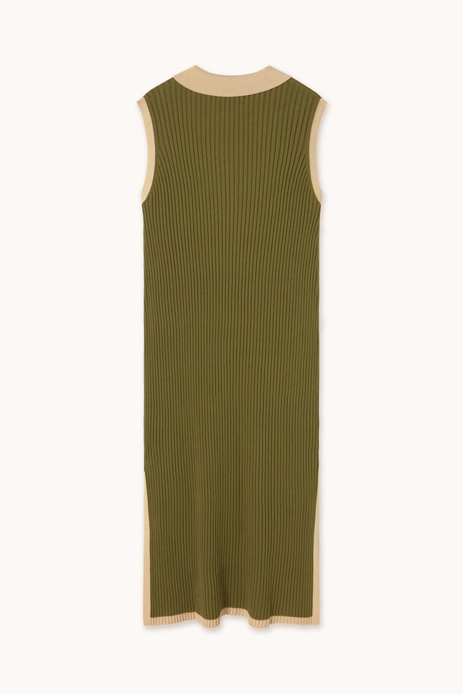 THE TINY BIG SISTER Color block polo dress - Khaki