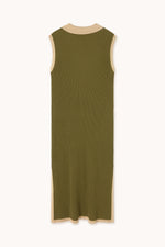 THE TINY BIG SISTER Color block polo dress - Khaki