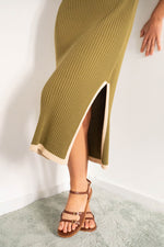 THE TINY BIG SISTER Color block polo dress - Khaki