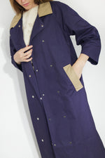 THE TINY BIG SISTER Color block trench coat - Navy