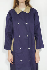 THE TINY BIG SISTER Color block trench coat - Navy