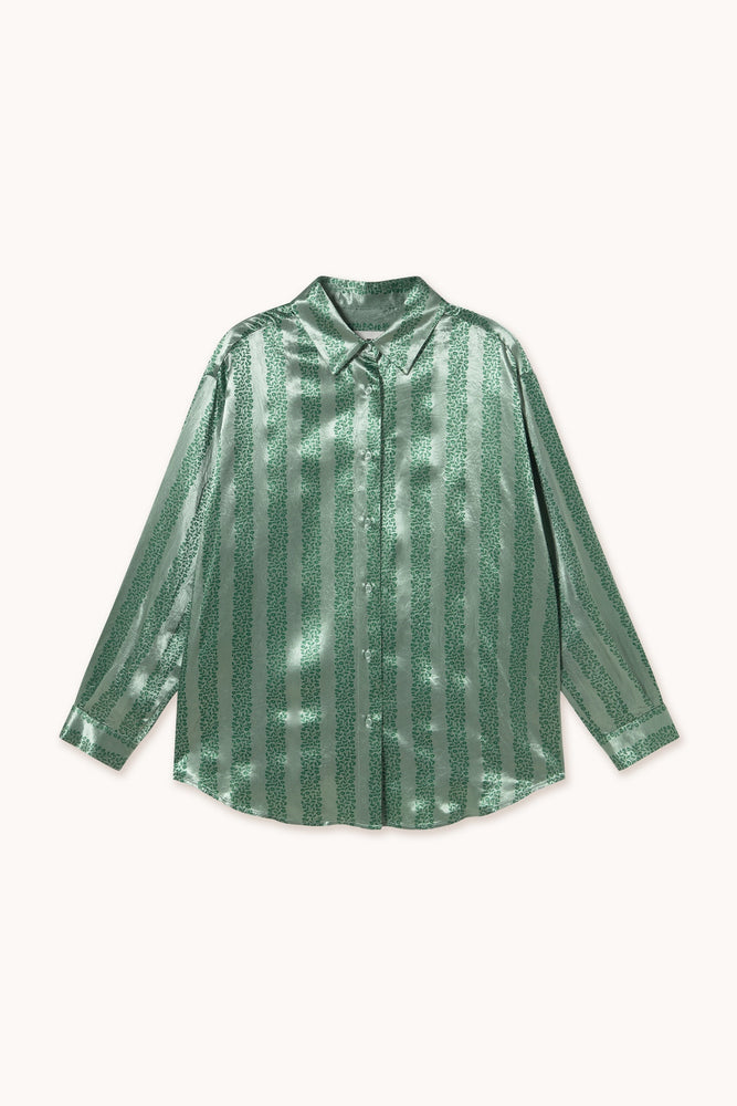 THE TINY BIG SISTER Flowers relaxed shirt - Emerald green