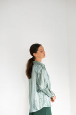 THE TINY BIG SISTER Flowers relaxed shirt - Emerald green